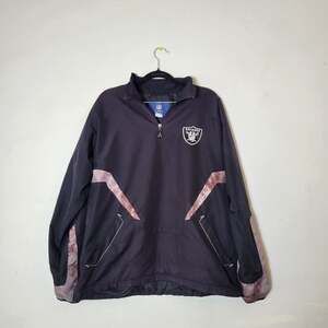 Vtg Oakland Raiders NFL Womens M Reebok On Field Windbreaker Jacket‎ PLEASE READ
